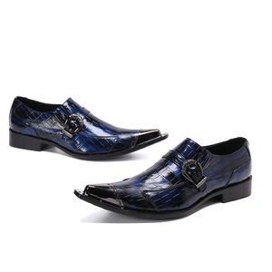 حجم 13 العلامة التجارية مصمم الرجال اللباس أحذية 2021 جلد طبيعي مشبك الراهب حزام الرجال الأزرق الأسود مكتب حزب أحذية رجالي رسمي
