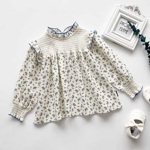 Shirts for Girls Toddler Girl Tops for 2-7years Old Kids Baby girl Blouse Shirts Long Sleeve Floral Clothes Children Outfits 210715