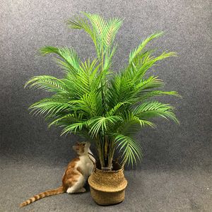 80-125 cm Tropikal Bitkiler Büyük Yapay Palmiye Ağacı Dal Zemin Sahte Monstera Plastik Palmiye Yaprakları Ev Bahçe Düğün Dekorasyonu için 210624