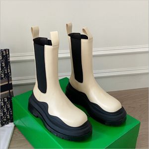 En Kaliteli Tasarımcı Çizmeler Lüks Kadınlar Lastik Chaelsea Boot Hakiki Deri Sonbahar Ve Kış Diz Yarım Patik Rahat Ayakkabı Klasikleri Roman Martin