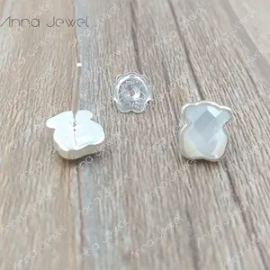 Bära smycken gör kit 925 sterling silver örhängen för kvinnor svart söta björnar charms kvinna studs sätter tonårsflicka bröllop part europa stil gåva valentins dag