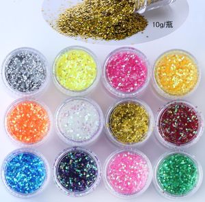 Powders Liquids Salon Health & Beauty12Bottle/Lot Acrylic Mixed Hexagon Colorf Symphony Sequins For Body Face Pigment Holographic Nail Art P