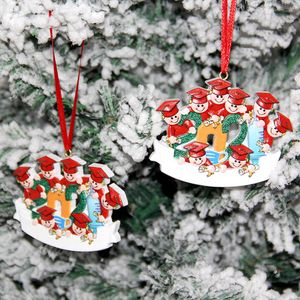 Mezunlar Için Süslemeler toptan satış-2021 Mezuniyet Sezonu Noel Aile Süslemeleri DIY El Yazısı Selamlar Noel Ağacı Kolye Hediyeler