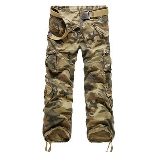 Хлопковые карманные брюки Jogger плюс размер военных мужчин брюки свободные удобные грузовые брюки мужчины х0621