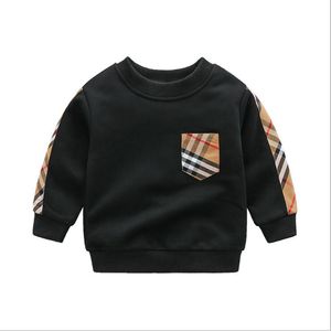 Sicchia per bambini carini per bambini maglioni plaid pullover pullover primaverilo autunno felpe a maniche lunghe bambini maglione di cotone