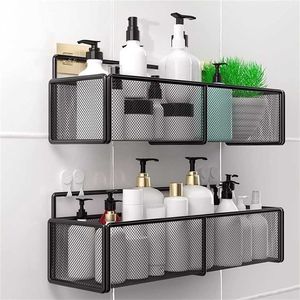 Accessori per mensole da doccia Mensole angolari per bagno moderne in nero opaco Mensole per shampoo da parete per cucina 211112