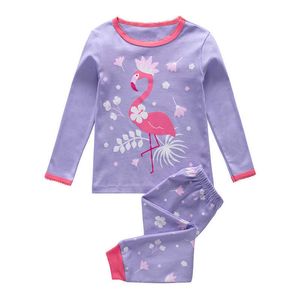 TUONXYE Kinder Flamingo Pyjamas Set Mädchen Einhorn Pyjamas Pijama Infantil Kinder Pyjamas Nachtwäsche Kind Kleidung Sommer Herbst 210908
