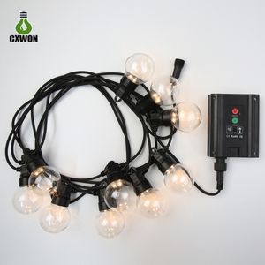 G50 Bulb String Lights Solar Lamps 5M 10M Multicolor Outdoor LED Decorations strings IP65 Waterproof 8 Working Modes For Home Garden