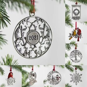 Weihnachtsdekorationen Weihnachten Metall Anhänger Hohl Kreative Schneemann Anhänger Weihnachtsbaum Ornamente w-01281