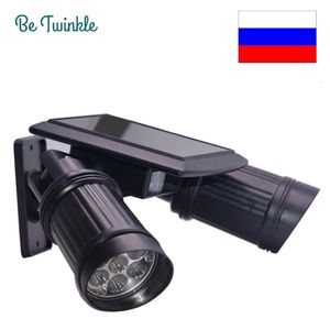 Outdoor Wall Lamps Solar Garden Light 14 LED Spotlights PIR Motion Sensor Lights For Lighting 180 Degree Adjustment