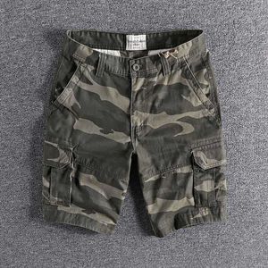 Camouflage Tooling Spodenki męskie Luźne Amerykańskie Casual Wear Summer Trend Sports Sports Pure Cotton High Qualit 0228 210714