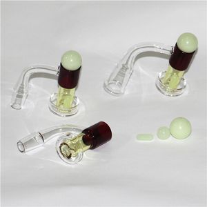 Sigara TERP Slurper Kuvars Bangers ile Karanlık Cam Hap Içinde Glow ile Mermer İnciler 90 Doldurma Yağ Çivileri Su Bongs Dab Rigs