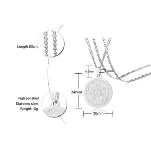 Tätningen av de sju ärkeänglarna av Asterion Seal Solomon Kabbalah Amulet Pendant Halsband Rostfritt stål Male Jewelry Gift241J