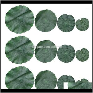 Blommor Kransar Festliga tillbehör Hem Garden12 PC / 1 Pack Artificial Leaves Dekorativ Leaf Performance Party Ornament Fish Tank Pond Lotu