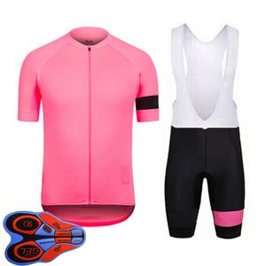 Mens Rapha Team Cykling Jersey Bib Shorts Set Racing Cykel Kläder Maillot Ciclismo Sommar Snabb Torr MTB Bike Kläder Sportkläder Y21041056