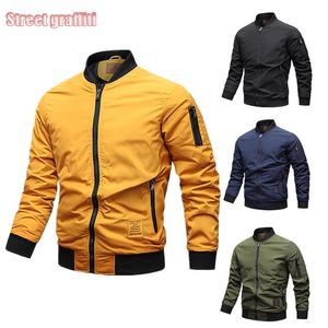 Mens Windbreaker Coats Fashion Bomber Jacket Autumn Men Army Cargo Outdoors Casual Streetwear