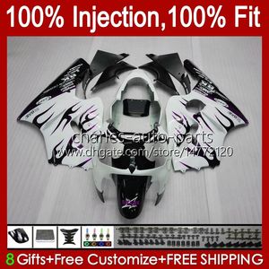 Injection mold OEM For KAWASAKI NINJA ZX 12 R 1200 CC ZX1200C ZX1200 C 2000 2001 Body 2No.147 ZX12R 00 01 ZX 1200 12R 1200CC Bodywork ZX-12R 00-01 ABS Fairing purple flames