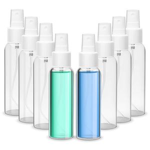 Fine Mist Spray Bottles 60ml 2oz Toma Refillable Travel Sprayer Containers Plastflaska för kosmetisk smink och rengöring