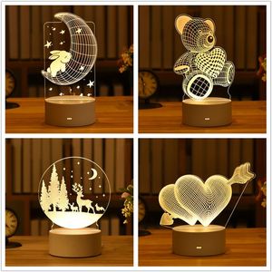 Decoração de festa 10 * 18 cm LED Ramadan Night Roses Urso Dia dos Namorados Amor Lâmpada 3D Acrílico Luz Do Casamento Eid Mubarak