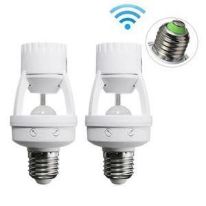 Lampadine Smart 110V-240V 60W PIR Sensore di movimento a infrarossi a induzione E27 Portalampada a LED con interruttore di controllo della luce Adattatore per presa lampadina