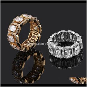 With Side Stones Jewelryluxury Designer Jewelry Men Rings Bling Diamond Wedding Bands Hip Hop Jewlery Iced Out Love Ring Gold Sier Fashion An