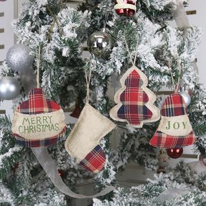 Partyzubehör Weihnachtsmann Leinen Socken Ornamente Weihnachtsstrumpf Geschenk Weihnachtsbaum Anhänger 4 Stil w-00810