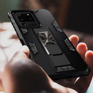 Capas telefônicas de armadura com suporte para anel para Samsung Galaxy S20 Ultra S10 E PLUS S8 A50 A70 A70 A71 A40 A40 A4E A A20E Silicone à prova de choque