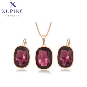 Xuping Jewelry New Model Crystals Earrings and Necklace Sets for Women Luxury Party Girl Gift 810579153 H1022