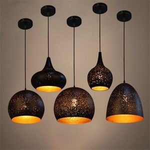 Marokkaanse loft hanglampen industrieel zwart hangende lamp voor woonkamer café keuken e27 led suspensie luminaire home decor lampen