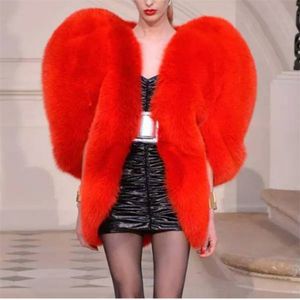 IEFB / Autumn Heart Pattern Personality O Collar Zipper Sleeveless Exaggeration Coat Women Fashion OB140 211007
