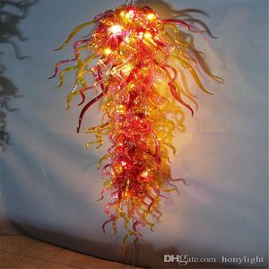 Modern Hand Blown Crystal Chandelier Lamps Colorful Excellent Hotel Home Decoration LED Light Sourse Murano Glass Large Big Chandeliers