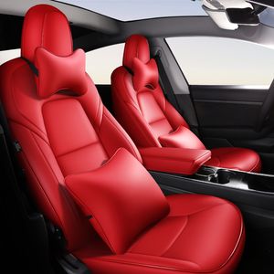 Originalbil Anpassad sittplats Framsätet/baksätet för Tesla Model 3 Leather Protector Seat Cushion Interior Dekoration 4 Färger