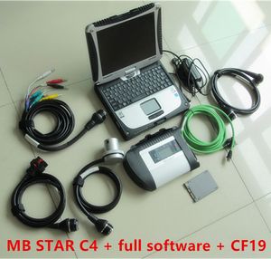 MB STAR C4診断BENZ MB SDのマルチプレクサを接続するBenz Car Truck Diagnostic Sc anner Tool用のコンパクトC4とBook CF19