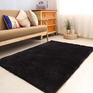 Schwarze, zottelige Teppiche für das Wohnzimmer, Plüschboden, Alfombra, flauschige Matten, Kinder-Kunstfell-Teppich, seidige Teppiche 210626