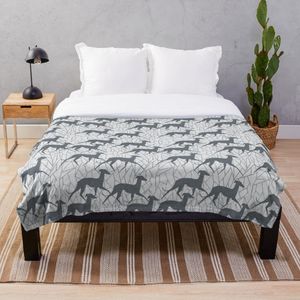 Filtar italienska vinthundar kasta filt plysch fleece för pojkar sängspread soffa bedroon inredning
