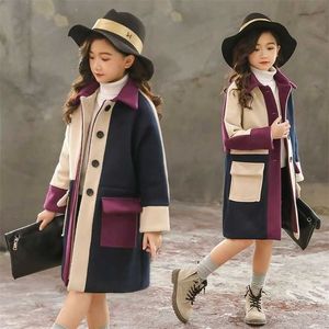 Jaqueta de meninas outono jaquetas de inverno para casacos de lã moda roupas crianças casaco outerwear 4 6 8 10 12 13 anos 211204