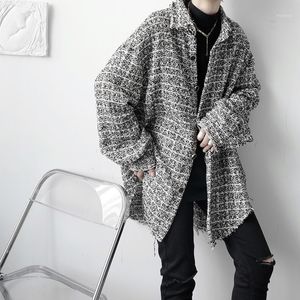 Men's Jackets Autumn Oversized Jacket Men Fashion Retro Plaid Streetwear Korean Loose Casual Mens Coat Outwear M-2XL