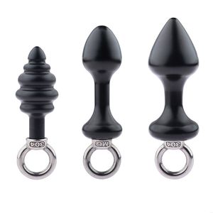 Pull Ring Anal Plug Butt Plugs Massagem Dilatação G Spot Brinquedos Sexuais Para As Mulheres Homens
