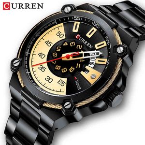 Top Brand CURREN Luxury Business Quartz Men Watches Stainless Steel Band Fashion Watch Men Designer Wristwatch Relogio Masculino 210517