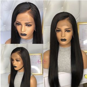 2021 European and American fashionable women freely divided into black, long straight hair, front lace wig, long hairr chemical fiber headge