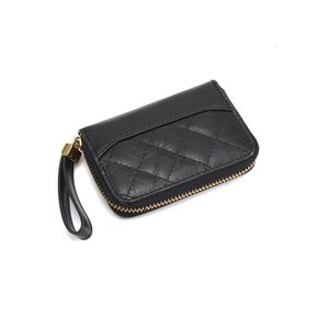 Wallet Leather Small Card Bag Female Laser Multi Organ Zipper Lingge Zero Mini Cow Clip Ins