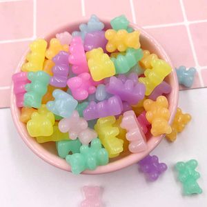 20Pcs Mix Jelly Color Bear Charms Flat back Resin Cabochon Kawaii Decoration Craft DIY Jewelry Making Hair Accessories Scrapbook Y0910