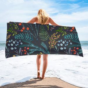 Towel DARMIAN Colorful Leaves Floral Pattern Comfort Soft Beach Absorbent Home Quick Dry For Kids Adults Toalla