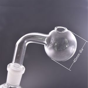 Tubi per bruciatore a nafta in vetro di grandi dimensioni con 10 mm 14 mm 18 mm maschio femmina 40 mm sfera in vetro Pyrex Ciotola per olio Adattatore per unghie per olio da fumo per dab bong