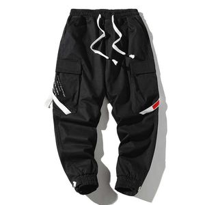 2020 Multi-kieszenie spodnie Cargo Mężczyźni Streetwear Baggy Jogger Spodnie Długość Długość Spodnie Harem Y0927