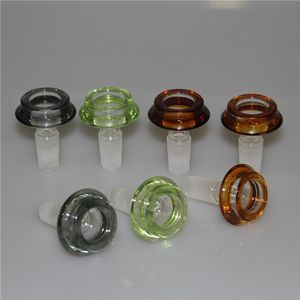 Heady Hookah Glasskålar med handtag 14mm 18mm Man Färgrik Bong Bowl Piece Rökning Tillbehör för DAB Rigvattenrör