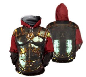 Hoodies Sweather Hoodie Outono Armadura de Inverno Popular Jogo Cosplay 3D Imprimir Homens Loose Manga Longa Pulôver Com Capuz Redondo Pescoço Poliéster Casual Top Moletomel