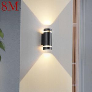 Outdoor Wall Lampy 8m Light Modern Black Bamboo Tube Shade Wodoodporna lampa LED do domu Balkon Villa