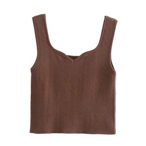 Sommer Frauen Square Neck Sexy Gestrickte Kurze Tank T-shirt Casual Weibliche Dünne Crop Tops T1513 210430