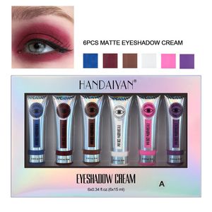 6 Pcs/set Matte Eyeshadow Cream Colorful Concealer Liquid Eye Shadow Kits Face Eyes Makeup